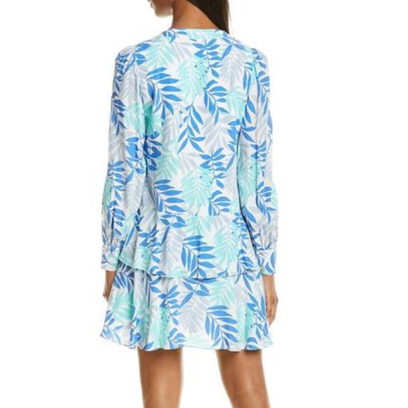 Sail to Sable Blue Palm Print Dress - Picture 2 of 4